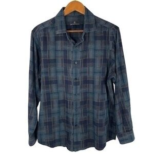 Hart Schaffner Marx Shirt | Men | Blue Plaid Casual Button Down